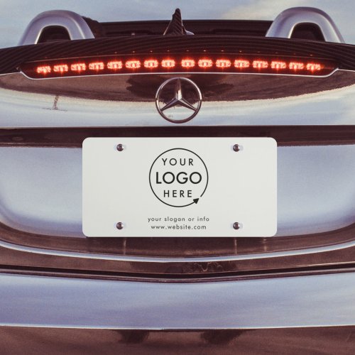 Business Logo Gray Modern Minimalist Professional License Plate