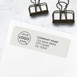 Business Logo | Gray Neutral Modern Return Address Label