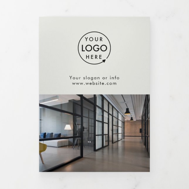 Business Logo | Gray Price List Trifold Brochure (Cover)