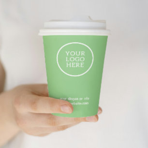 Business Logo Green Modern Professional Paper Cups