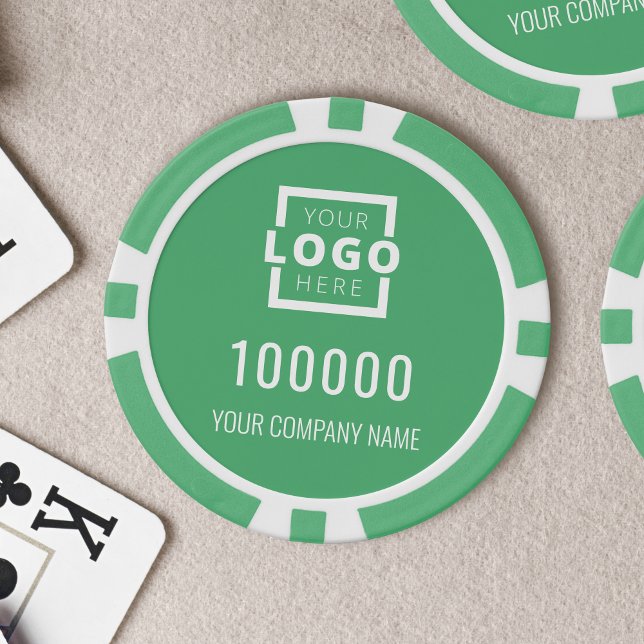 Business Logo Green Poker Chips (Creator Uploaded)