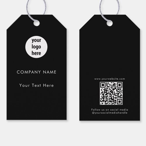 Business Logo Hang Tag Clothing Swing Tags Black