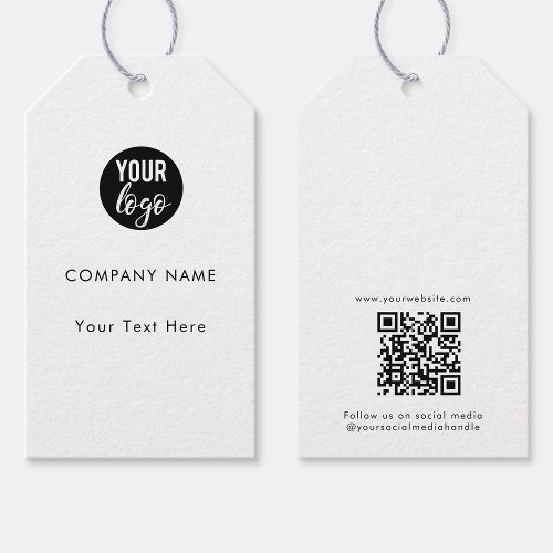 Business Logo Hang Tag Clothing Swing Tags White