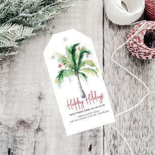 Business Logo Happy Holidays Company Gift Tags