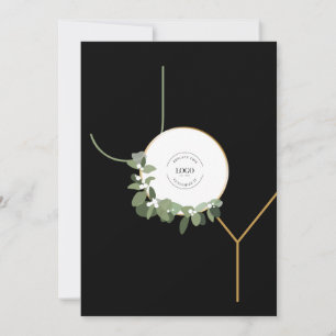 Business Logo Happy Holidays No photo Vertical Joy Holiday Card