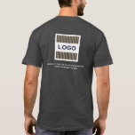 Business Logo Heather Gray T-Shirt<br><div class="desc">Simple custom heather gray business template in modern minimalist style with easy to update template for your company logo. Company logo on front left; large company logo and custom text on back. Designed with a square logo image, you can customize by changing the text and image using the fields provided,...</div>