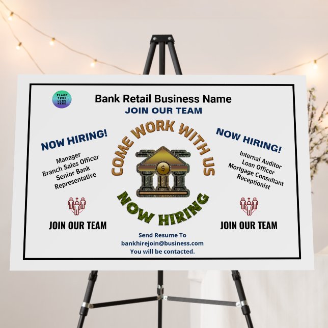 Business Logo Help Wanted Hiring Personalize Foam Board (In Situ (Stand))