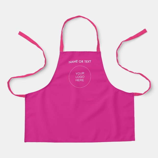 Business Logo Here Add Text Or Name Pink Template Apron (Front)