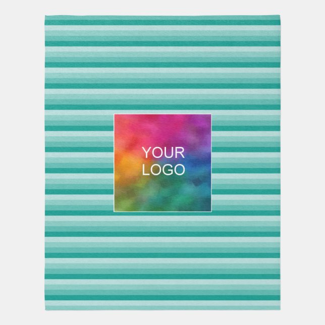 Business Logo Here Add Text Teal Blue Promotional Outdoor Rug (Front (Vertical))