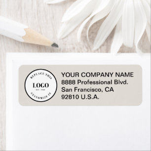 Business logo here Custom Corporate beige Label