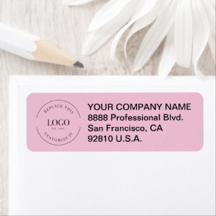 Business logo here Custom Corporate Pink Label