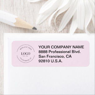 Business logo here Custom Corporate Pink Simple Label