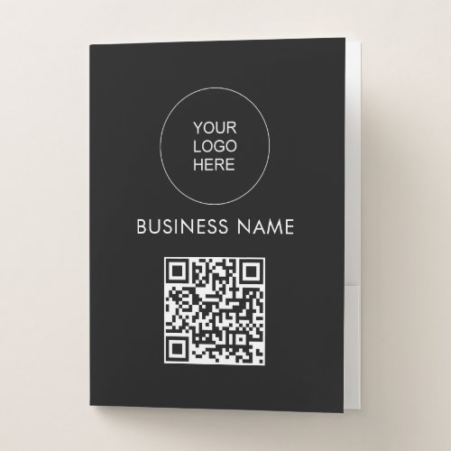 Business Logo Here QR Code Text Custom Template Pocket Folder