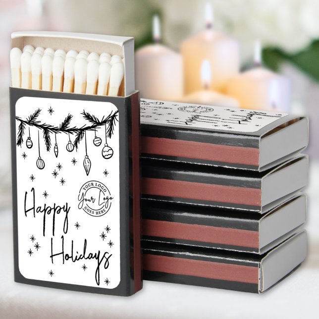 Business Logo Holiday Matchboxes (Hand Drawn Business Logo Holiday Matchboxes)