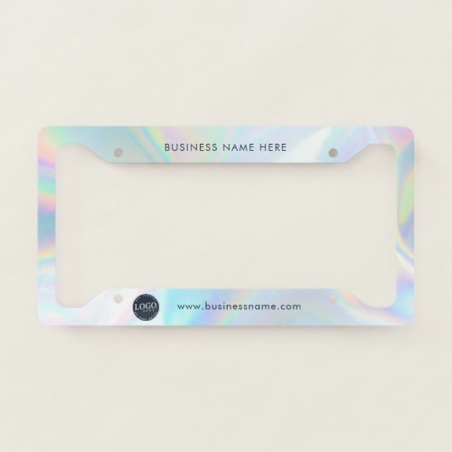 Business Logo Holographic Company Employees License Plate Frame