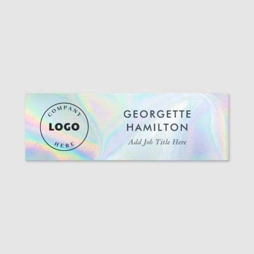 Business Logo Holographic Corporate Employee Name Tag