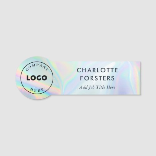 Business Logo Holographic Corporate Employee Staff Name Tag