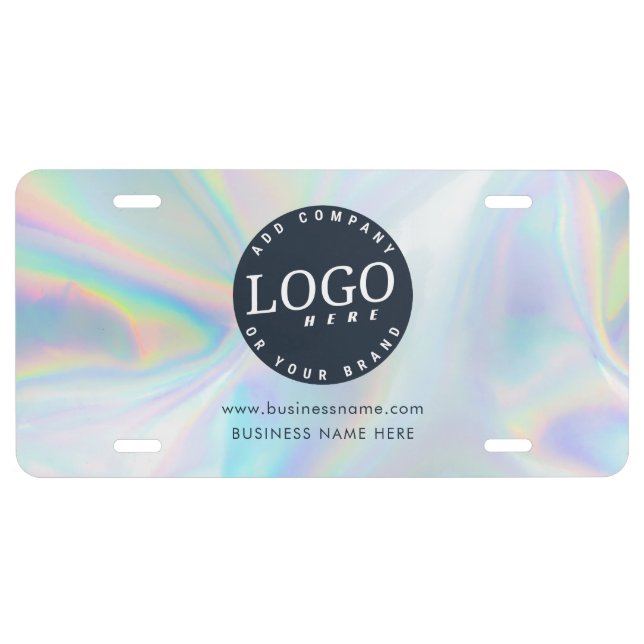 Business Logo Holographic Corporate Employees License Plate (Front)