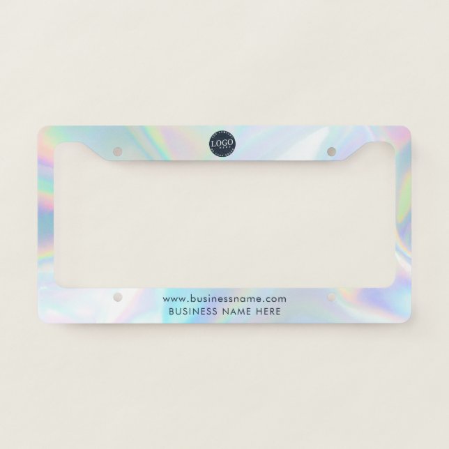 Business Logo Holographic Custom License Plate Frame (Front)