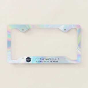 Business Logo Holographic Modern License Plate Frame