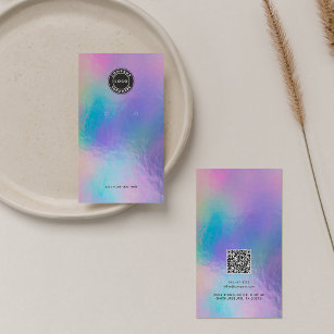 Business Logo Holographic QR Code Earring Display