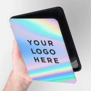 Business Logo Holographic Rainbow Pastel colors Kindle Cover