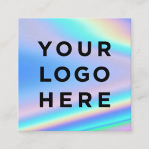 Business Logo Holographic Square Card