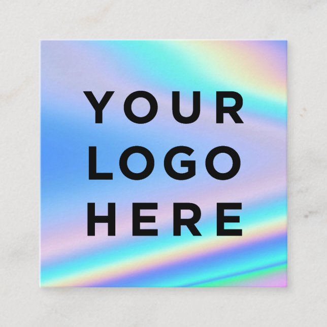 Business Logo Holographic Square Card (Front)