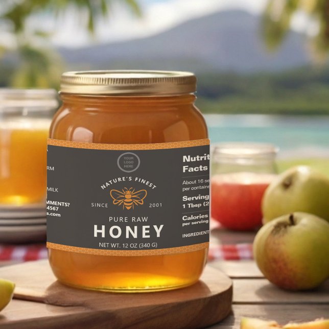 Business Logo Honeycomb Apiary Wraparound Label (Creator Uploaded)