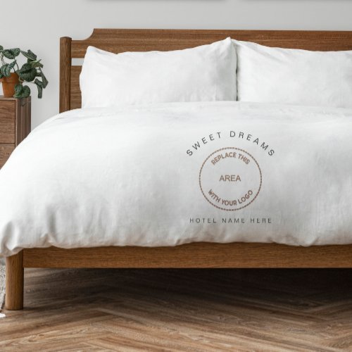 Business Logo Hotel Guest House Name Sweet Dreams Duvet Cover