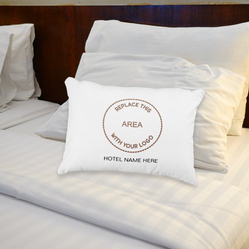 Business Logo Hotel Guest House Name White Accent Pillow