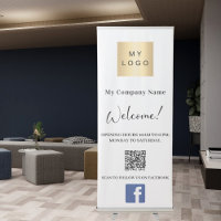 Business logo hours QR code Facebook brand color