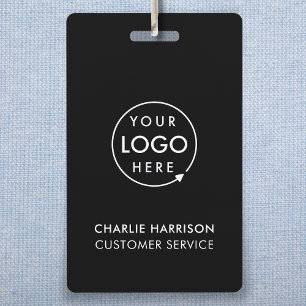 Business Logo ID   Modern Black Employee Staff Badge