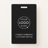 Business Logo ID | Modern Black Employee Staff Badge | Zazzle