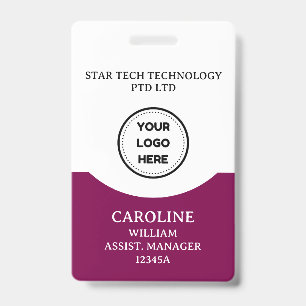 Business Logo Image Simple Worker Company Name Tag Badge