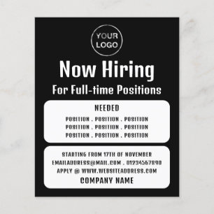 Business Logo, Job Vacancy Recruitment Advertising Flyer