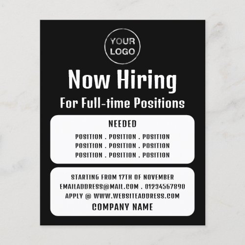 Business Logo Job Vacancy Recruitment Advertising Flyer