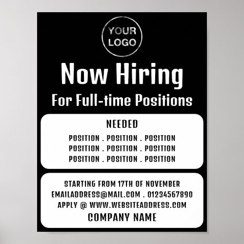 Business Logo Job Vacancy Recruitment Advertising Poster