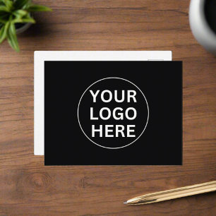 Business Logo l Black & White Thank you Note Postcard