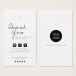 Business Logo Label Hang Tag<br><div class="desc">Modern minimalist design in black and white for personalized business logo thank you hang tag. Customize it for yourself! *These hang tags don't come with holes. The holes are simulated in the artwork.</div>
