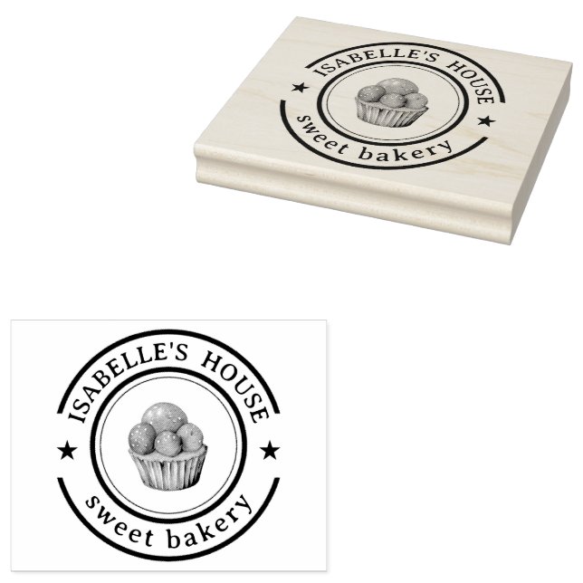 Business Logo | Large Personalized Homemade Logo  Rubber Stamp (Stamped)