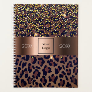 Business logo leopard pattern brown bronze 2026 planner