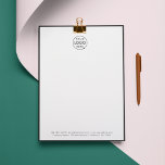 Business Logo Letterhead | Company Branded Letter<br><div class="desc">A clean, simple, modern business letterhead template featuring your company logo in a professional minimalist layout with a striking black border. Designed for US standard letter size (8.5" x 11"), this elegant white stationery provides a polished, branded look for all your professional correspondence. The footer includes customizable contact details such...</div>