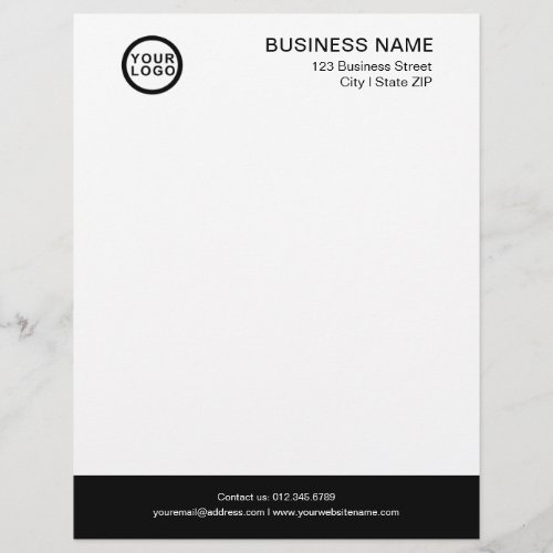 Business Logo Letterhead Template Black White