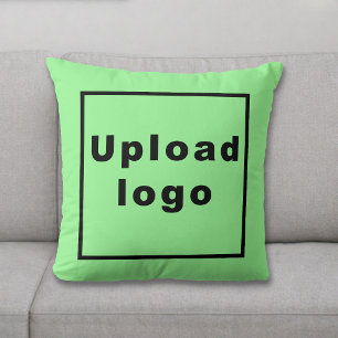 Business Logo Light Green Throw Pillow
