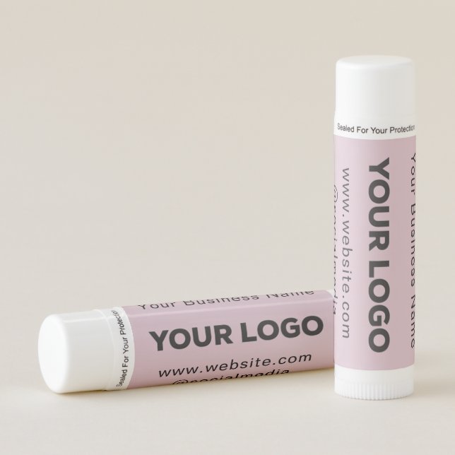 Business Logo Lip Balm Natural Beeswax Promotional (Front)