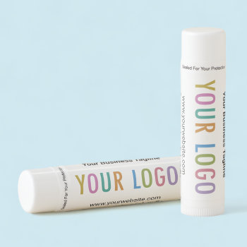 Business Logo Lip Balm Natural Beeswax Promotional by MISOOK at Zazzle