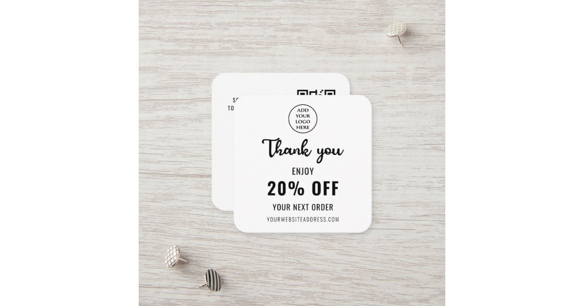 Business Logo Loyalty Black White Elegant QR Code Discount Card Zazzle business-logo-loyalty-black-white-elegant-qr-code-discount-card-zazzle