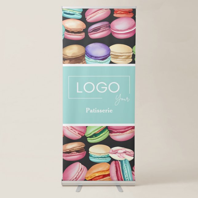 Business Logo | Macaron French Patisserie Mint Retractable Banner (Front)