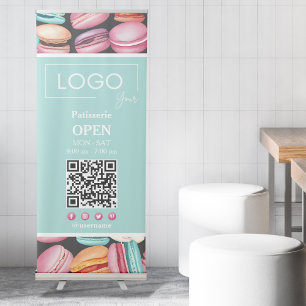 Business Logo Macaron French Patisserie Mint Retractable Banner